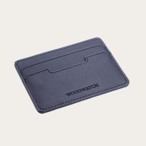 navy blue cactus leather card holder